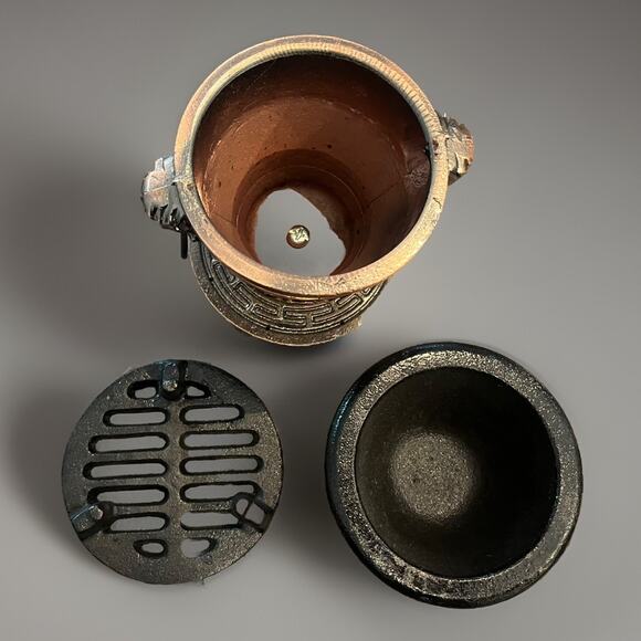 VTG New Sang Kung Lucky Star Dragon Hibachi Copper Stove Taiwan - Really NICE!! - Picture 5 of 9